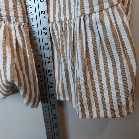 Denim & Co. Yarn Dyed Striped Ruffle Peplum Zip Up Jacket Size L NWOT - Picture 11 of 12